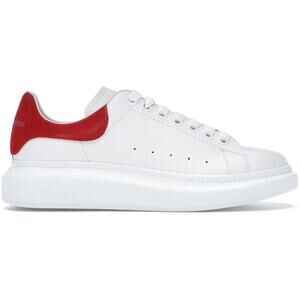Alexander Mcqueens oversized leather sneakers red and white
